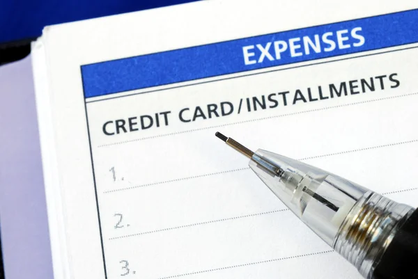 Lista de las cuotas de tarjetas de crédito — Foto de Stock