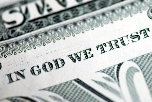 In Dio Confidiamo dalla banconota del dollaro — Foto Stock