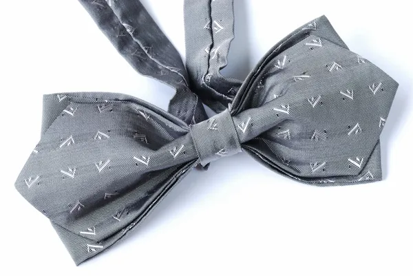 A gray bow tie isolated on white — Stock Photo, Image