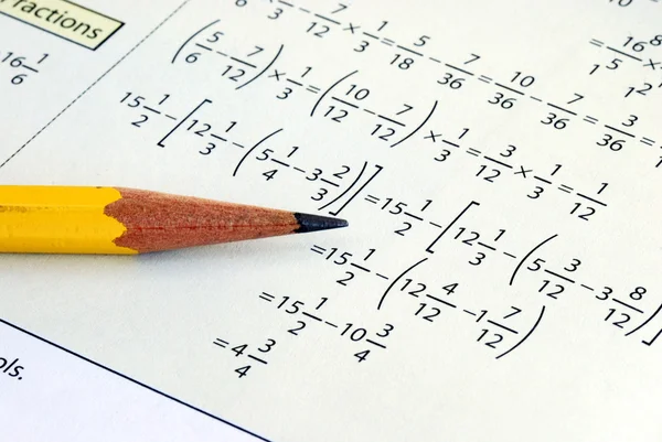 Doing some high school Math — Stock Photo, Image
