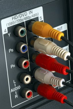 Close up view of the video line-in panel clipart