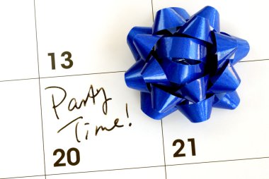 Mark the Party Time on the calendar clipart