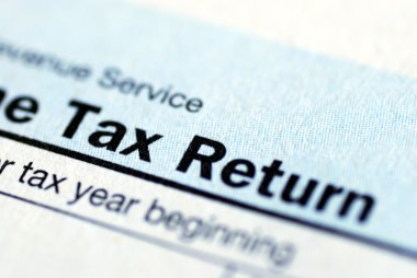 Close up view of the income tax return