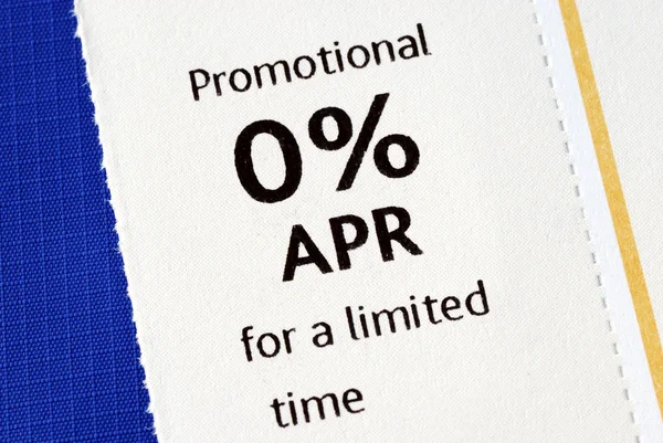 Promotion 0% apr Angebot — Stockfoto
