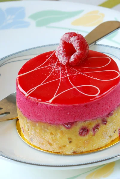 Ciasto pyszne czerwone jagody na talerzu — Zdjęcie stockowe