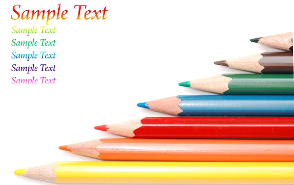 Crayons de couleur isolés sur blanc — Photo