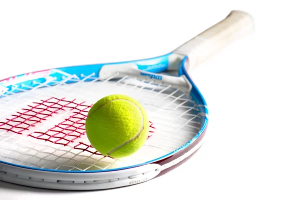 Bir tenis top ve raket Stok Resim