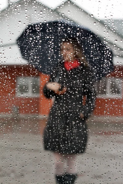Gyönyörű lány, esernyő — Stock Fotó