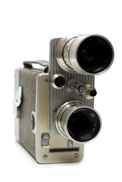 Alte Filmkamera 16 mm mit zwei Objektiven — Stockfoto