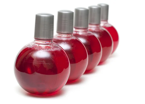 Röd make-up injektionsflaskor — Stockfoto