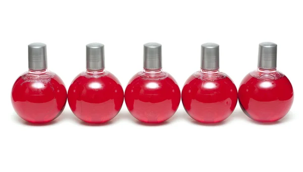 Röd make-up injektionsflaskor — Stockfoto