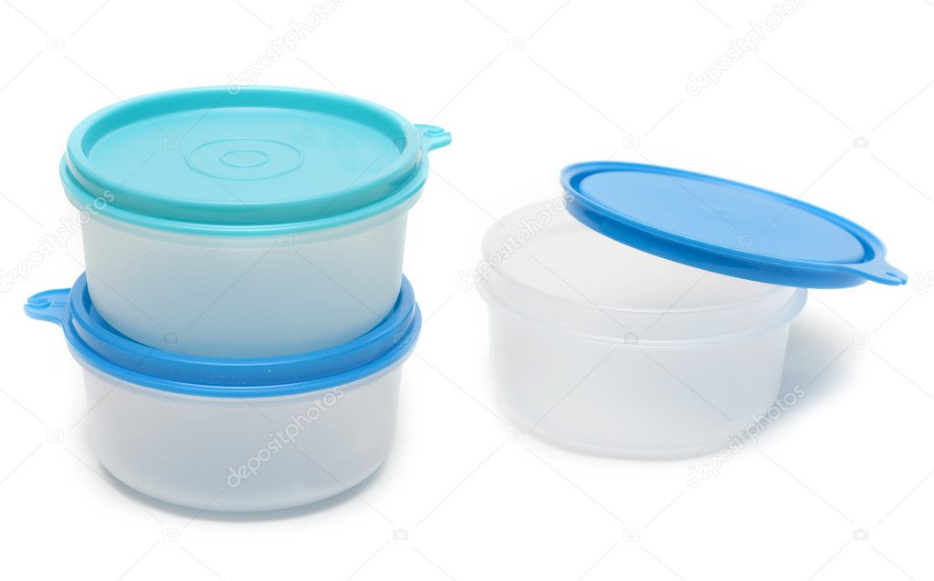 Set round plastic container