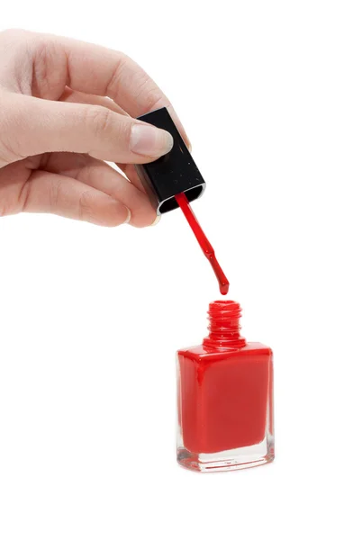 Red varnish for nail — Stock Photo, Image