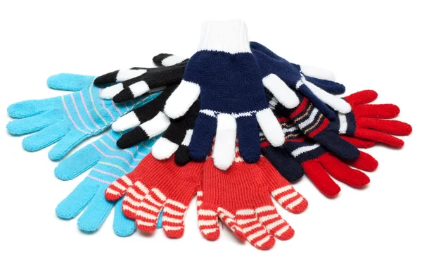 Striped red much pairs of the gloves — Stock Photo, Image