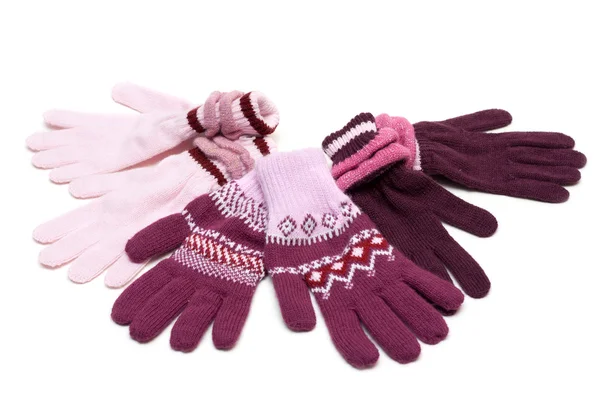 Viele Paar Handschuhe gestreift — Stockfoto
