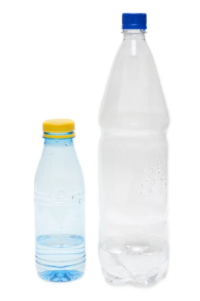 Iki plastik şişe su ile — Stok fotoğraf