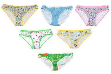 Six panties on white background clipart