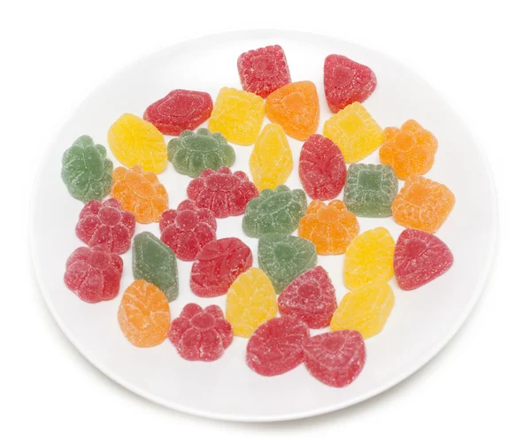 Fruit jellies on plate — Stock Photo, Image