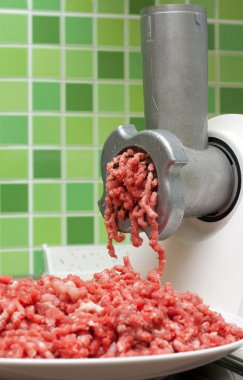 Meat grinder on kitchen clipart