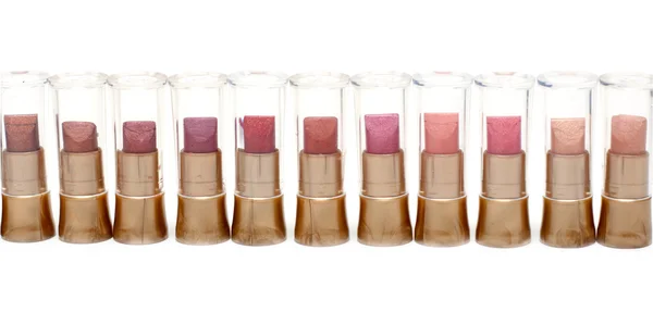 Lipstick in plastic case in line — Stock Photo, Image