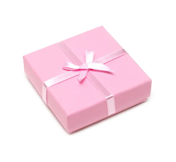 Cadeau rose boîte avec arc — Photo
