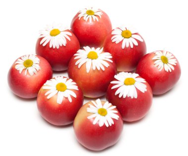 Apple and daisywheels clipart