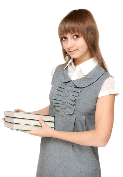Chica joven con libro en la mano — Foto de Stock