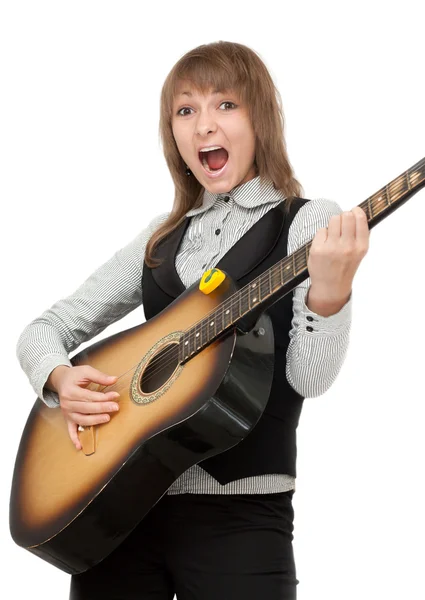 Mädchen mit Gitarre — Stockfoto
