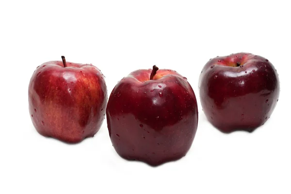3 개의 빨간 사과 — 스톡 사진