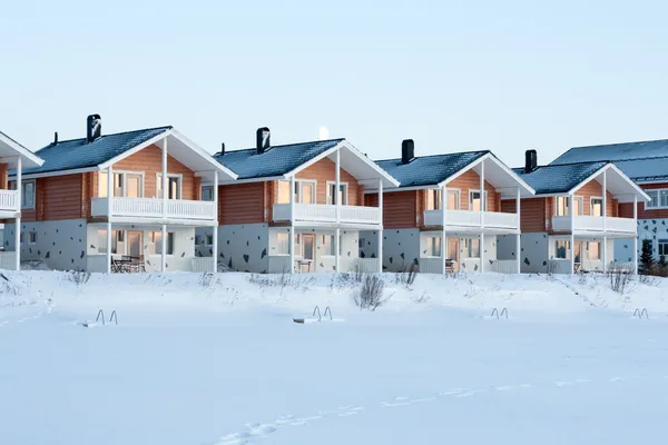 Hütten im Schnee — Stockfoto