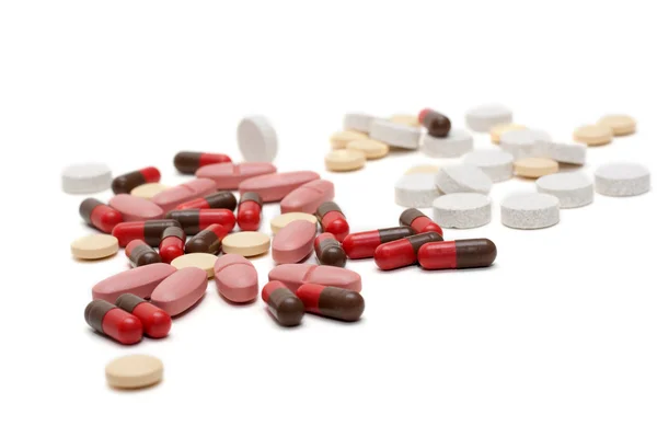 Depósito dos comprimidos, comprimidos, cápsulas — Fotografia de Stock