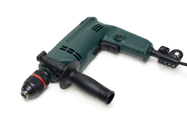 Green electric drill — Stock Photo, Image