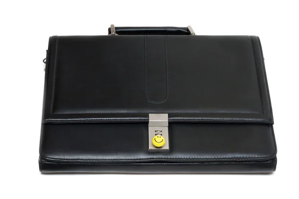 Black stylish leather briefcase — Stock Photo, Image