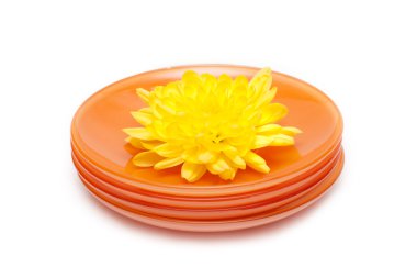 Orange plates clipart