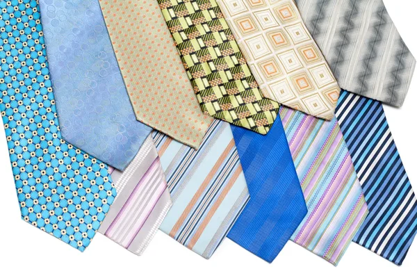 Colour, striped male ties — Stock Photo, Image