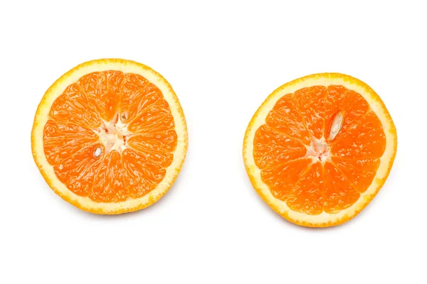 Dua dipotong pada lima puluh lima puluh oranye — Stok Foto