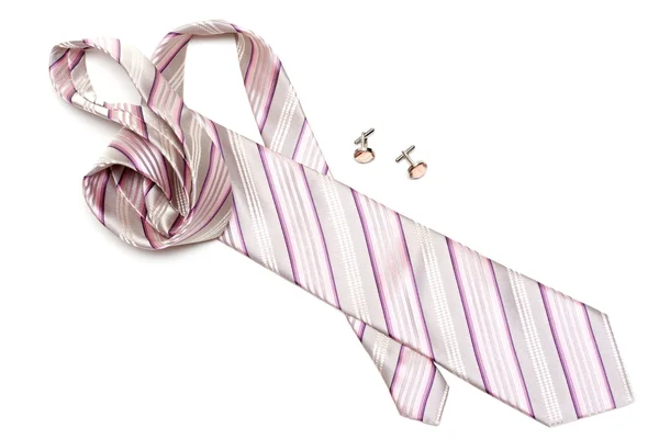 Růžové kravaty a manžetové knoflíčky — Stock fotografie