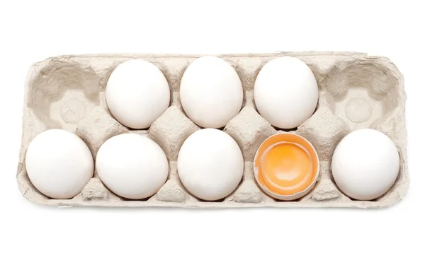 Egg, yolk in shell — Stock Photo, Image