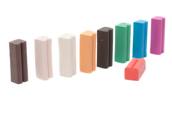Разноцветные колонны пластилин — стоковое фото