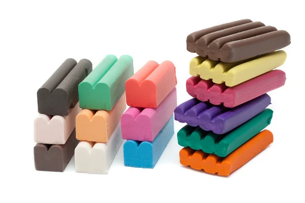 Pilhas multicoloridas plasticina — Fotografia de Stock