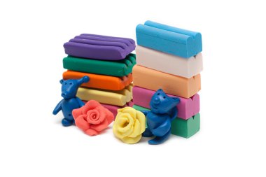 Plasticine of the toy and plates clipart