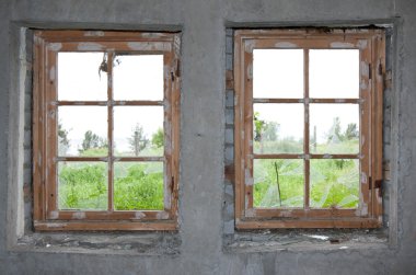 Two old windows clipart