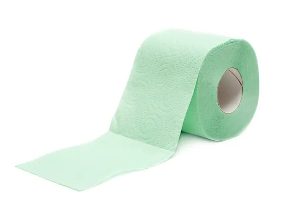Rollgrünes Toilettenpapier — Stockfoto