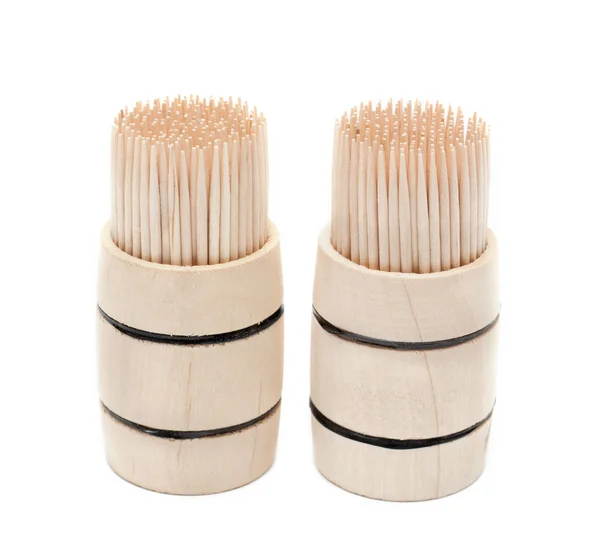 Two birch of the toothpick in cask — Stock Photo, Image