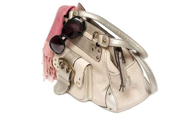 Lady hand-bag in rose charge — Stock Photo, Image