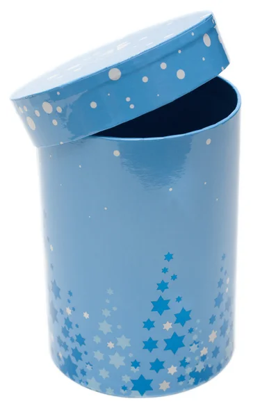 Petite boîte cylindrique bleue — Photo