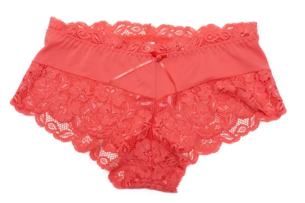 Red feminine lacy panties — Stock Photo, Image