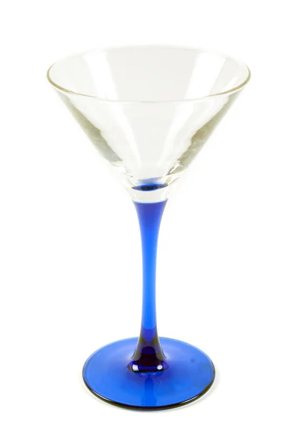 Glass for martini with blue drumstick — Stock Photo, Image