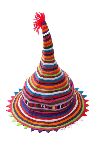Chapéu colorido de tecidos de tiras — Fotografia de Stock