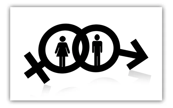 Vzájemně propojené Symbol muž/žena — Stock fotografie
